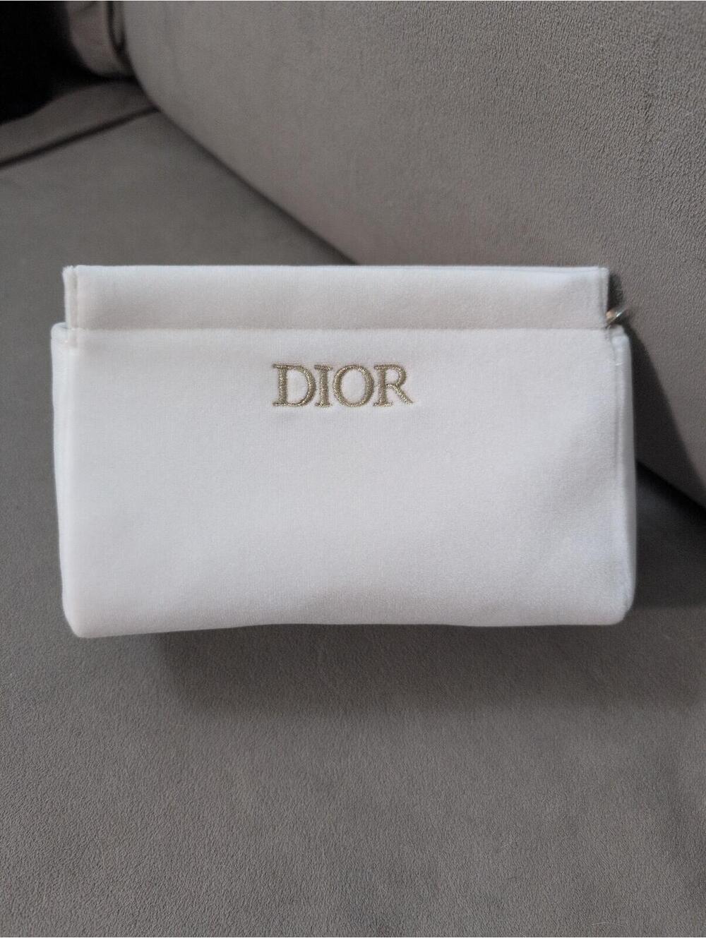 Dior GWP White Velvet Clutch makeup bag